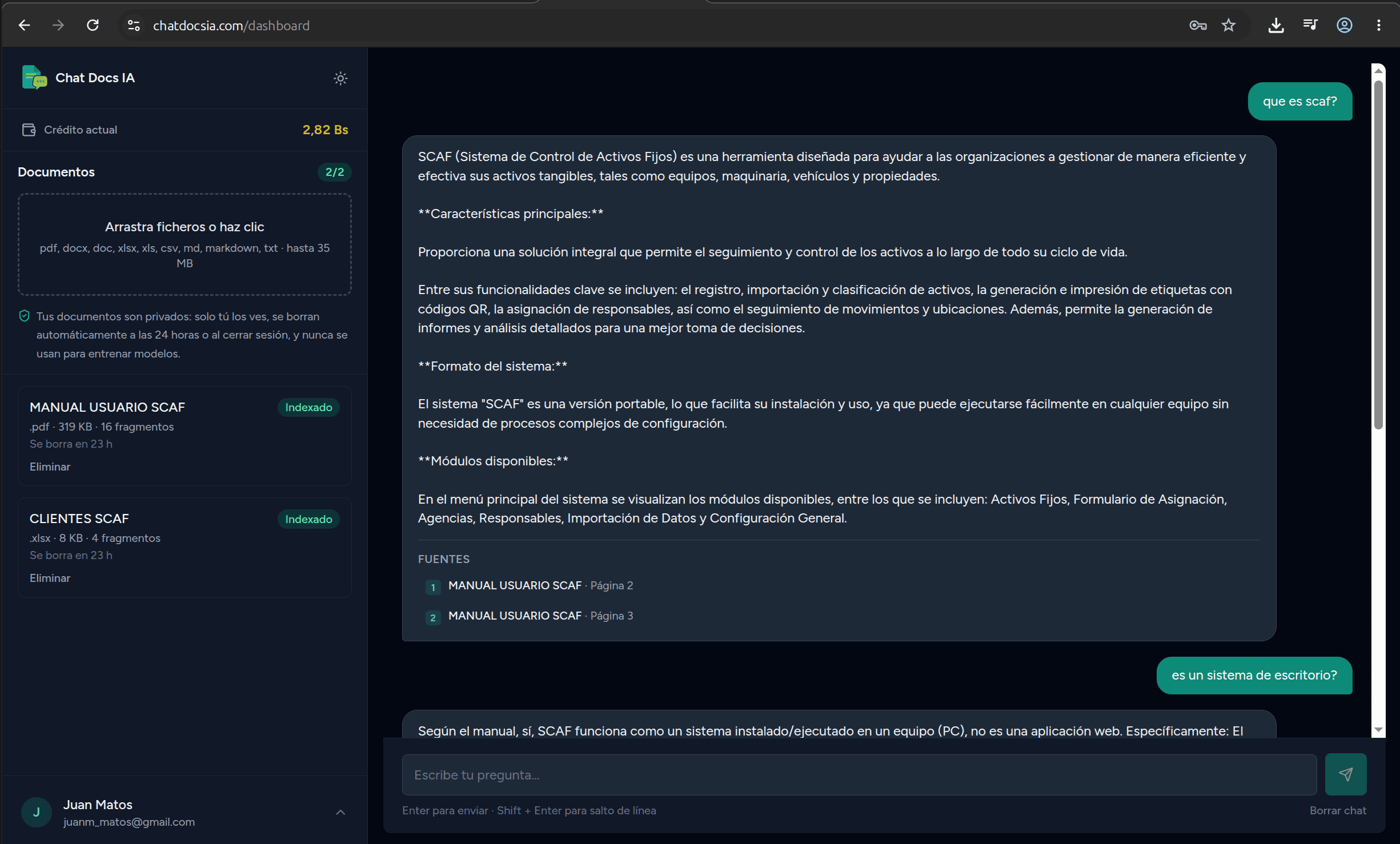 captura con una planilla indexada, mostrando "Hoja: …" en la cita